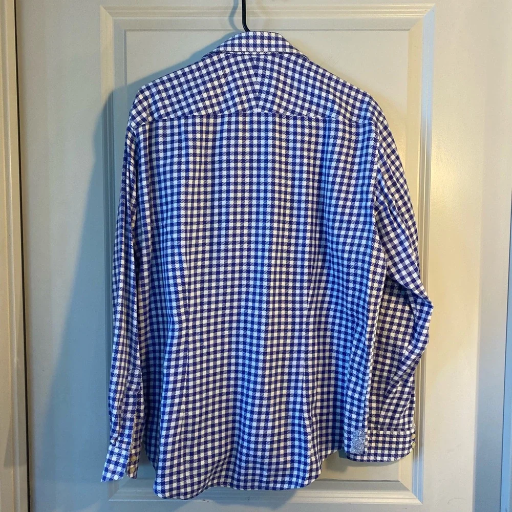 Ted Baker Gingham Check W/ Paisley Classic Fit Button Down, size 17 ( neck)